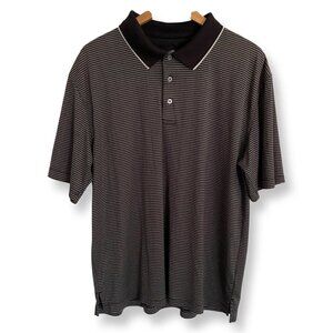 Champions Tour Golf Shirt Men’s Size XL Polo Black & White Striped Short Sleeve